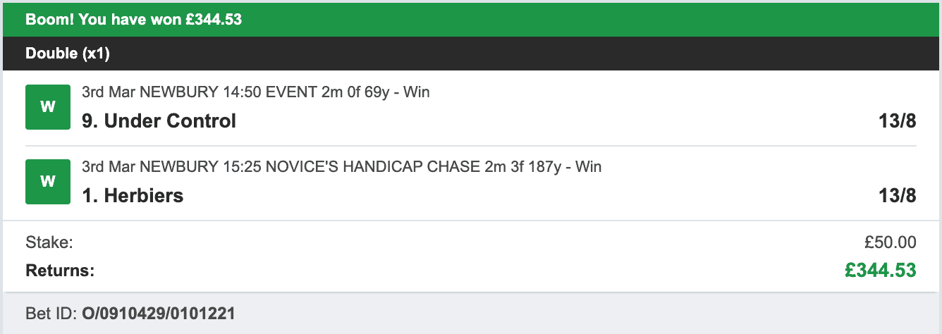 Billys Bets - Winner - 2023-03-03