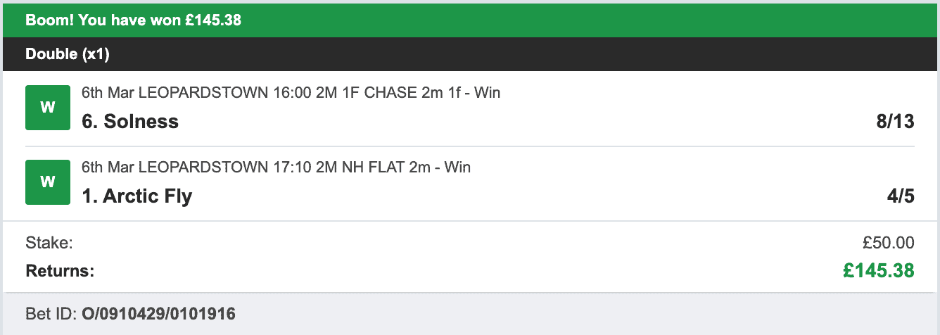 Billys Bets - Winner - 2023-03-06