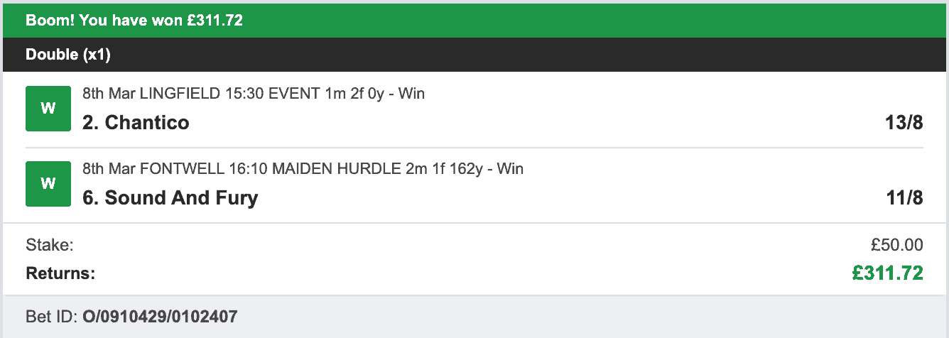 Billys Bets - Winner - 2023-03-08