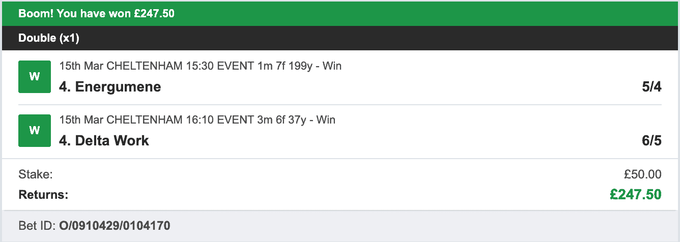 Billys Bets - Winner - 2023-03-15
