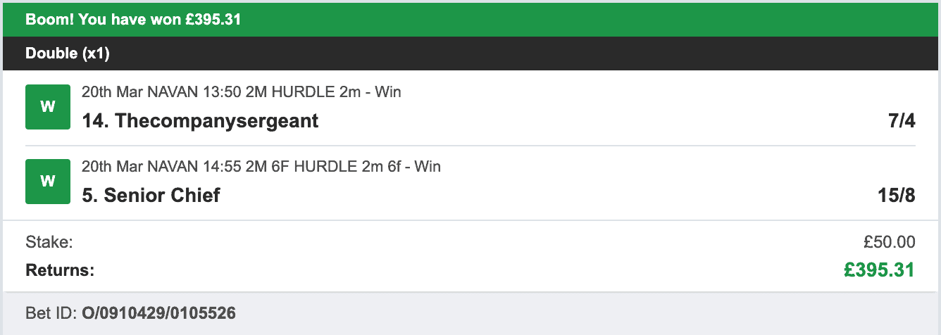 Billys Bets - Winner - 2023-03-20