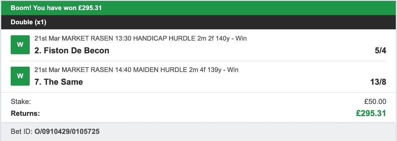 Billys Bets - Winner - 2023-03-21