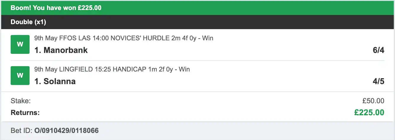 Billys Bets - Winner - 2023-05-09
