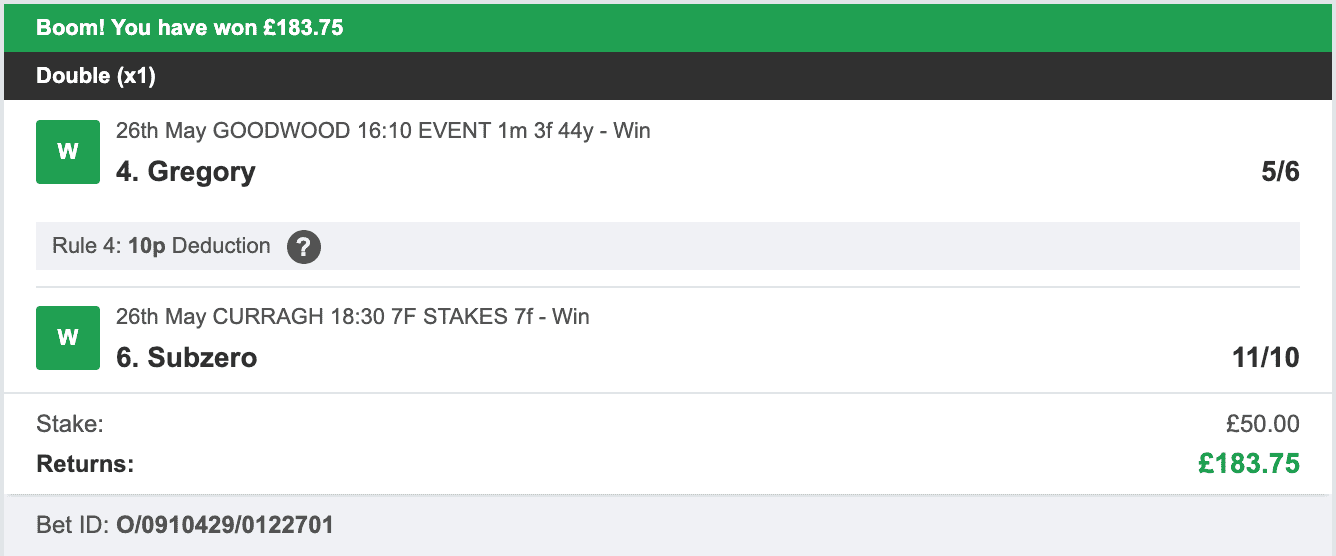 Billys Bets - Winner - 2023-05-26