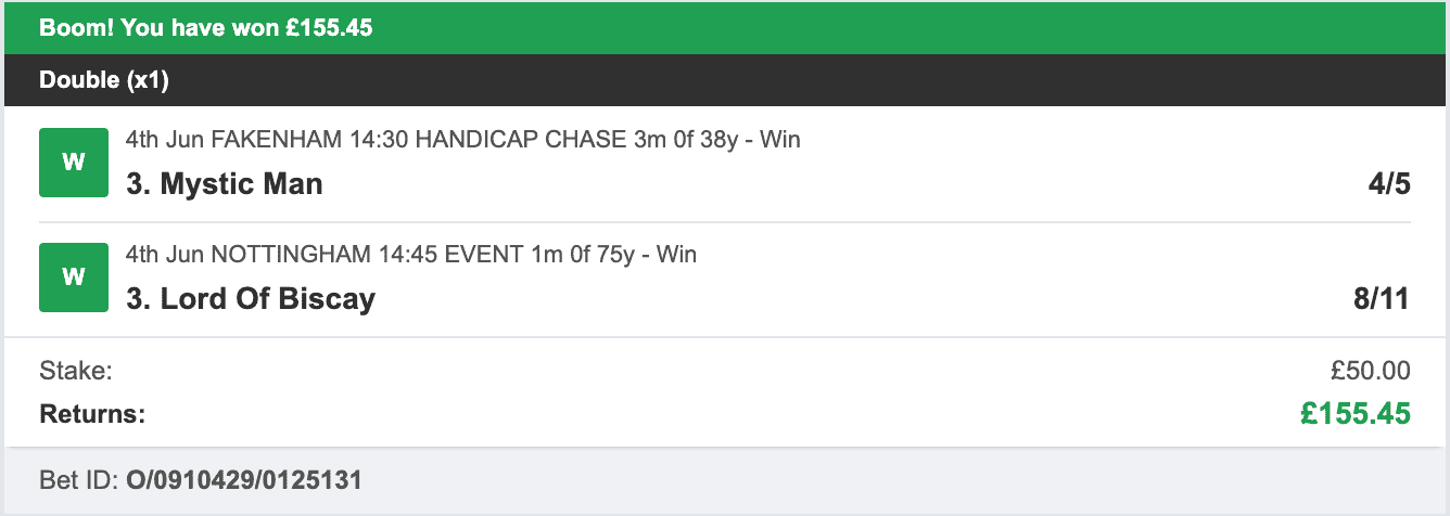 Billys Bets - Winner - 2023-06-04