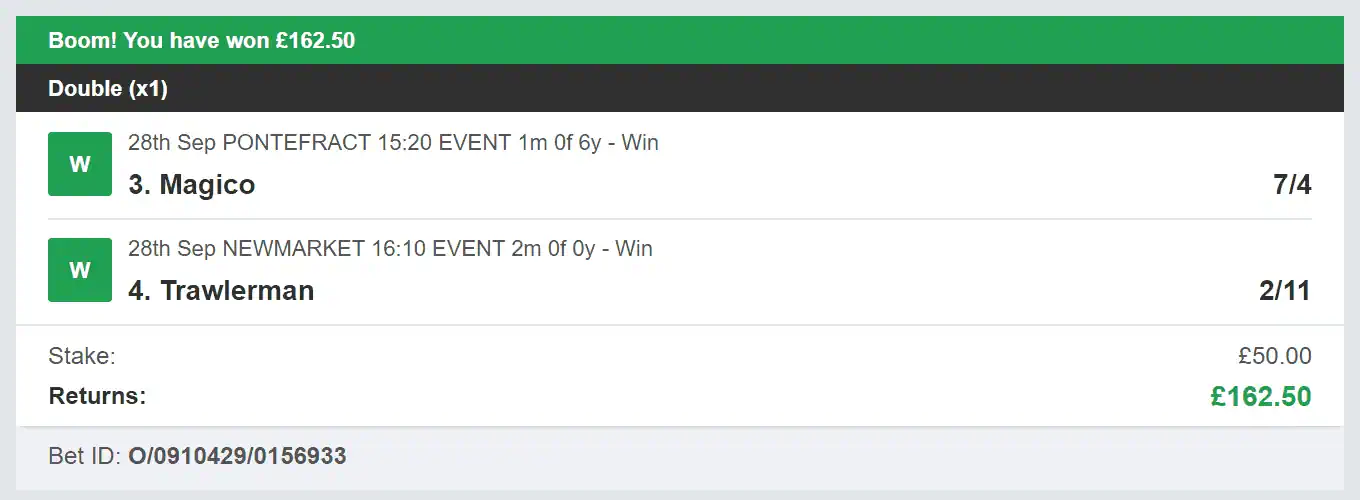Billys Bets - Winner - 2023-09-28