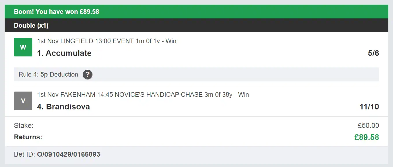 Billys Bets - Winner - 2023-11-01
