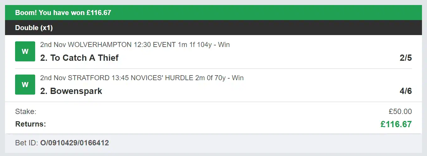 Billys Bets - Winner - 2023-11-02