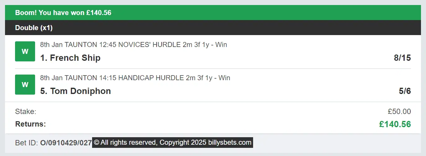 Billys Bets - Winner - 2025-01-08