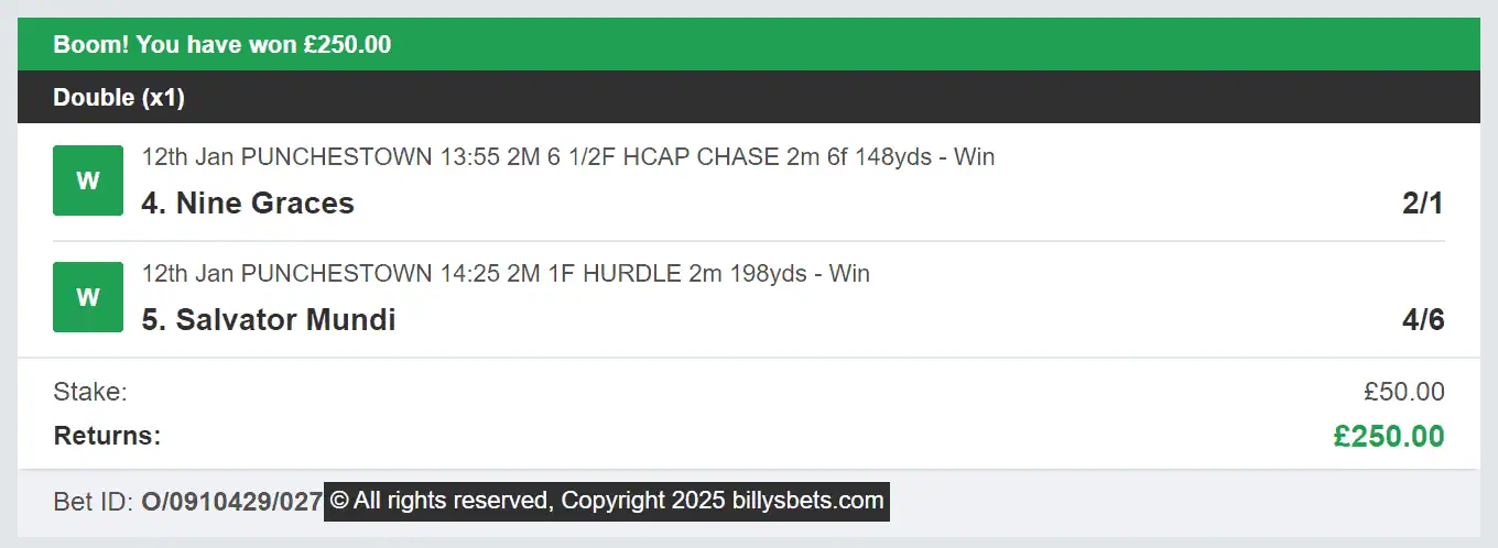 Billys Bets - Winner - 2025-01-12