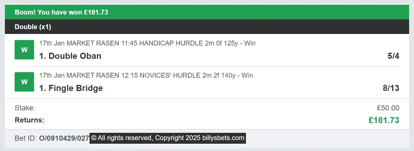 Billys Bets - Winner - 2025-01-17