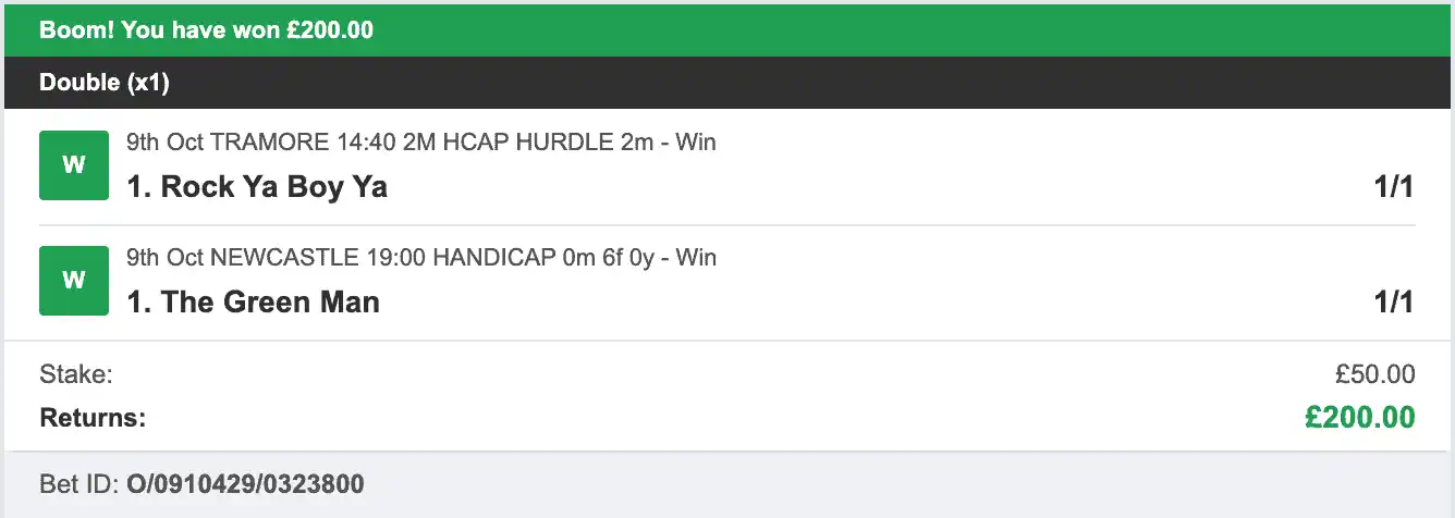Billys Bets - Winner - 2025-10-09